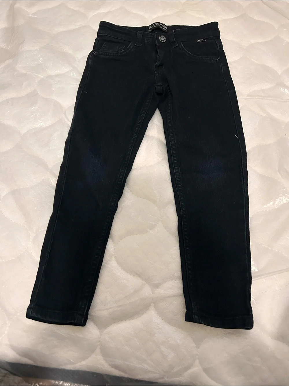 Kids Black Straight-Leg Jeans